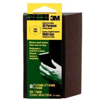 3M CP-040 Sanding Sponge, 4-7/8 in L, 2-7/8 in W, Fine, Aluminum Oxide Abrasive