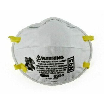 3M 8210 Disposable Respirator, One Size Mask, 95 % Filter Efficiency, White N 20PK/BX