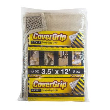 CoverGrip 351208/77357 Drop Cloth, 12 ft L, 3-1/2 ft W, Rubber