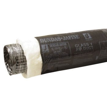 Dundas Jafine BPC1225 Flexible Insulated Duct, 25 ft L, Polyester, Black
