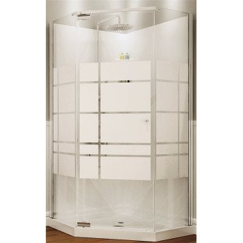 Maax 105618-000-129102 Shower Kit, 36 in L, 36 in W, 72 in H, Polystyrene, Chrome, 3-Wall Panel, Neo-Angle