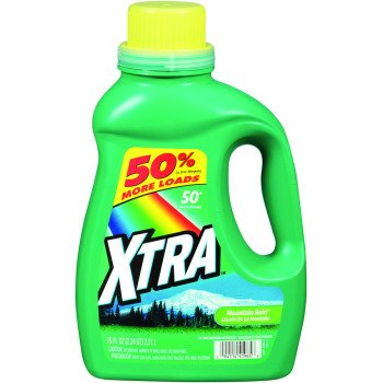 Xtra 41965 Laundry Detergent, 75 oz, Liquid, Mountain Rain