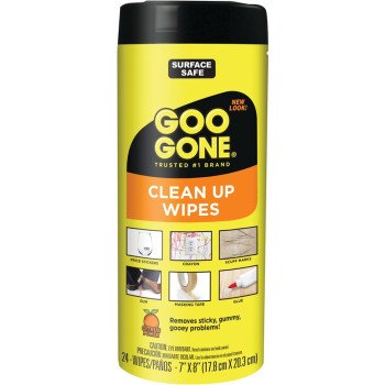 Goo Gone 2000 Cleaning Wipes, 8 in L, 7 in W, Citrus