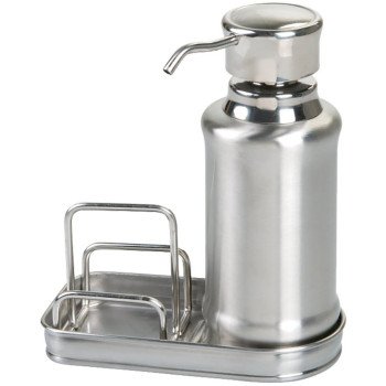 iDESIGN 48070 Soap Dispenser Kit, 10 oz Capacity, Stainless Steel, Silver, Brushed, Polished, Counter Top Mounting
