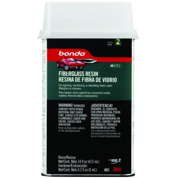 Bondo 401C Fiberglass Resin, 15 oz Can, Liquid, Pungent Organic