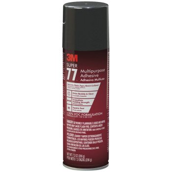 3M Super 77 77-10VOC30 Spray Adhesive, Liquid, Solvent, Clear, 7.3 oz Can