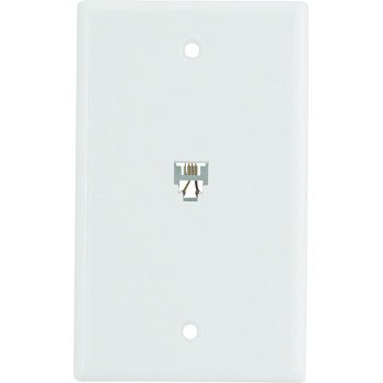 Eaton Wiring Devices 3532-4W Telephone Jack with Wallplate, Thermoplastic Housing Material, White