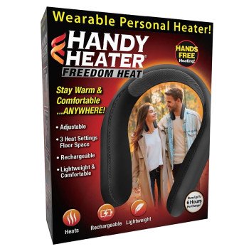 Handy Heater HTBS-MC12/4 Wearable Heater, ABS/Stainless Steel/TPE, Black