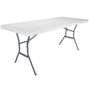 Lifetime Products 2924 Folding Table, Steel Frame, Polyethylene Tabletop, Gray/White