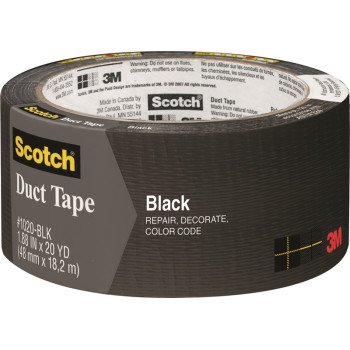 Scotch 3920-BK Duct Tape, 20 yd L, 1.88 in W, Black