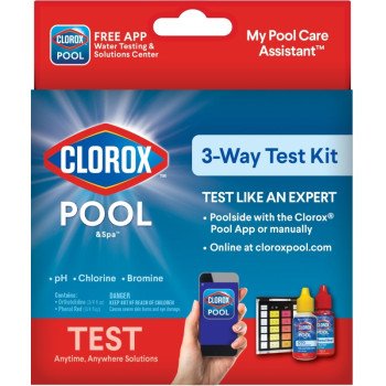 Clorox 72000CLX Test Kit, 3-Way, Bromine, Chlorine, pH Testing