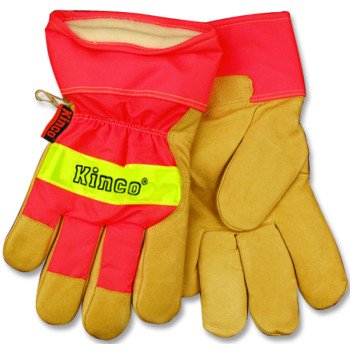 Heatkeep 1938-XL Work Gloves, Men's, XL, Wing Thumb, Orange/Palamino