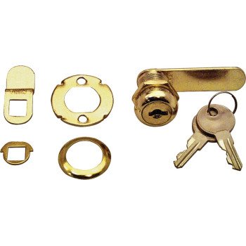 Defender Security U 9944 Drawer and Cabinet Lock, Keyed Lock, Y13 Yale Keyway, Stainless Steel, Brass