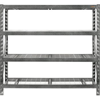 Gladiator GARS774XEG Rack Shelf, 8000 lb, 4-Shelf, 77 in OAW, 24 in OAD, 72 in OAH, Hammered Granite