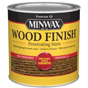 Minwax 221104444 Wood Stain, Satin, Provincial, Liquid, 0.5 pt, Can