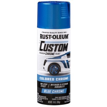 Rust-Oleum 340457 Premium Custom Paint, Chrome, Blue, 10 oz, Aerosol Can