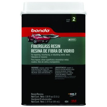 Bondo 404C Fiberglass Resin, 3 qt Can, Liquid, Pungent Organic