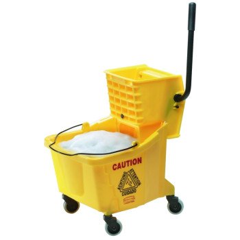 Rubbermaid FG758021YEL Mop Wringer Bucket with Wheels, 35 qt Capacity, Plastic Bucket/Pail, Yellow