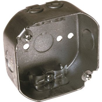 Raco 146 Octagonal Box, 4 in OAW, 1-1/2 in OAD, 4 in OAH, 1-Gang, 3-Knockout, Galvanized Steel Housing Material, Gray
