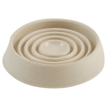 Shepherd Hardware 9167 Caster Cup, Rubber, Off-White, 4/PK