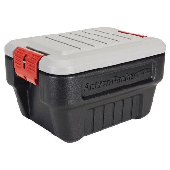 Rubbermaid ActionPacker RMAP080000 Storage Box, Plastic, Black, 19 in L, 14.1 in W, 12.1 in H