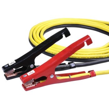 ProSource 041602 Booster Cable, 4 AWG Wire, 4-Conductor, Clamp, Clamp, Stranded, Yellow/Black Sheath
