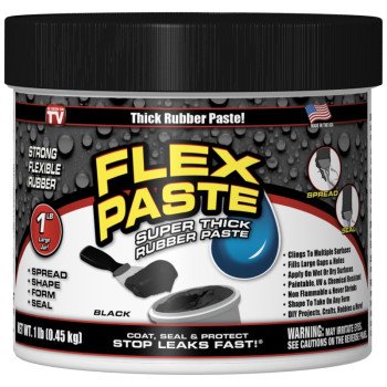 Flex Paste PFSBLKR16 Rubberized Adhesive, Black, 1 lb, Jar