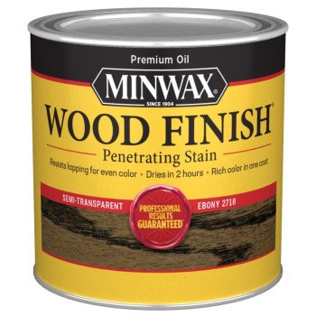 Minwax 227184444 Wood Stain, Ebony, Liquid, 0.5 pt, Can