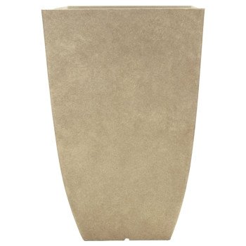 Southern Patio HDR-029885 Tall Planter, 11.89 in W, 11.89 in D, Square, Resin, Bone