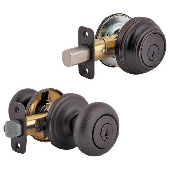 Kwikset Signature Series 99910-035 Combination Lockset, Knob Handle, Juno Design, Venetian Bronze, 2 Grade