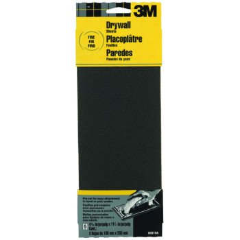 3M 9091 Sandpaper, 11 in L, 4-3/16 in W, 150 Grit, Fine, Silicone Carbide Abrasive