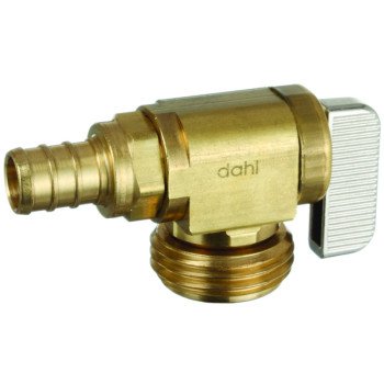 Dahl 621-PX3-04-BAG Hose and Boiler Drain Valve, 1/2 in Connection, Crimp Hose, Manual Actuator, Brass Body