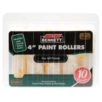 BENNETT 10X4 Y/S Roller Refill, 5 mm Thick Nap, 100 mm L, Fabric Cover