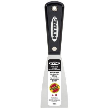 Hyde 02250 Putty Knife, 2 in W Blade, HCS Blade, Nylon Handle, Tapered Handle, 7-3/4 in OAL