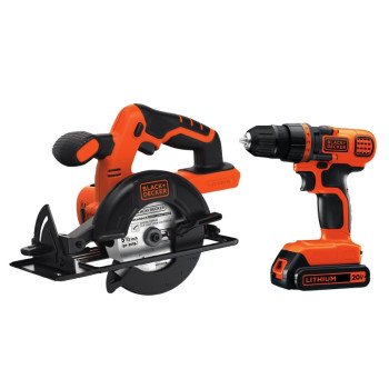 Black+Decker BD2KITCDDCS Combination Kit, Battery Included, 20 V, 4-Tool, Lithium-Ion Battery