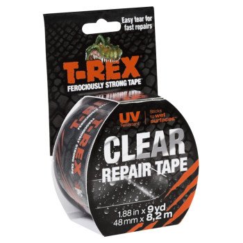 T-Rex 241535 Repair Tape, 9 yd L, 1.88 in W, Clear