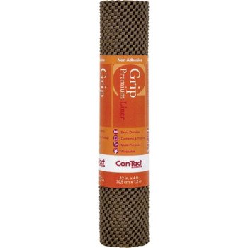 Con-Tact 04F-C6L1B-06 Shelf and Drawer Liner, 4 ft L, 12 in W, PVC, Chocolate