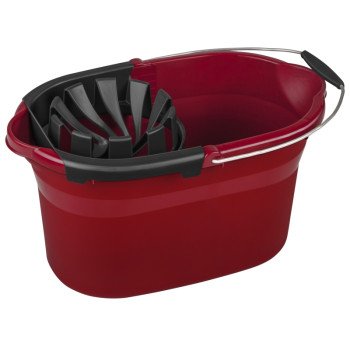 Sterilite COLORmaxx 11295804 Mop Wringer Bucket, 17-1/2 qt Capacity, Red