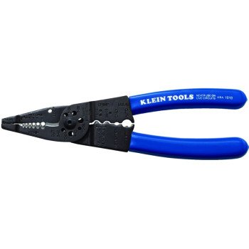 Klein Tools 1010 Long Nose Plier, 10 to 22 AWG Wire, 10 to 20 AWG Solid, 12 to 22 AWG Stranded Stripping, 8-1/4 in OAL