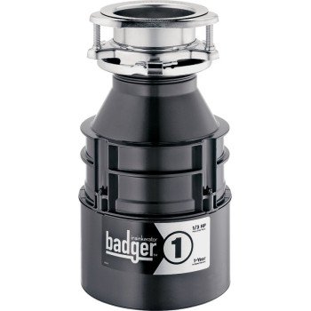 InSinkErator Badger Series 76039H Garbage Disposal, 26 oz Grinding Chamber, 1/3 hp Motor, 120 V, Steel