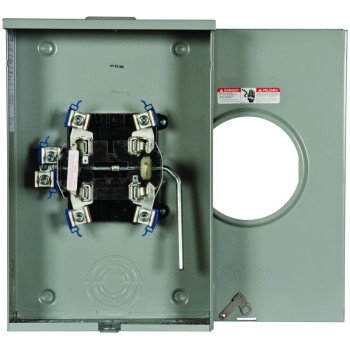 Siemens 40405-02MR Meter Socket, 1 -Phase, 200 A, 600 V, 5 -Jaw, Overhead, Underground Cable Entry