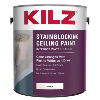 Kilz 68041 Ceiling Paint, White, 1 gal, Can, Resists: Spatter, Water Base
