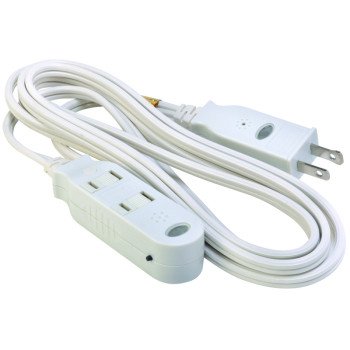 CCI 418518820 Extension Cord, 16 AWG Cable, 6 ft L, White