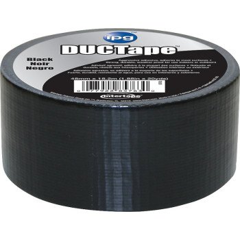 IPG 6720BLK Duct Tape, 20 yd L, 1.88 in W, Polyethylene-Coated Cloth Backing, Black