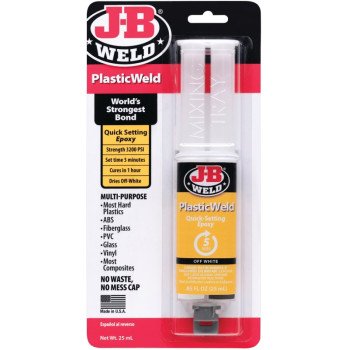 J-B Weld 50132 Epoxy Adhesive, Off-White, Liquid, 25 mL, Syringe