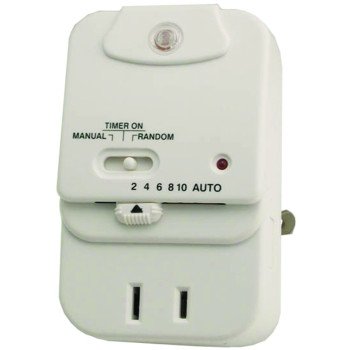 Atron PLT3 Light Control Timer, 500 W, 2, 4, 6, 8, 10 hr Time Setting, White