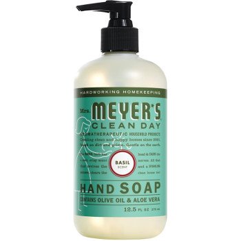 Mrs. Meyer's 14104 Hand Soap, Liquid, Colorless, Basil, 12.5 oz Bottle
