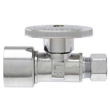 Keeney 2068PCPOLF Supply Line Valve, 5/8 x 3/8 in Connection, Compression, Brass Body