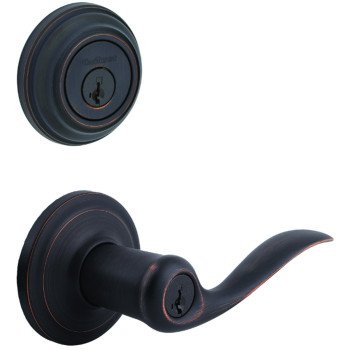 Kwikset Signature Series 991TNL 11P Combination Lockset, Lever Handle, Tustin Design, Venetian Bronze, 2 Grade, Zinc