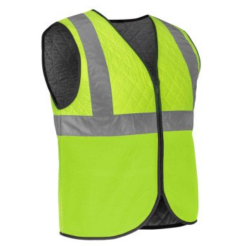 Fieldsheer MCUV02100421 Safety Vest, L, Unisex, Fits to Chest Size: 45 to 48 in, Polyester, High-Visibility, Zipper